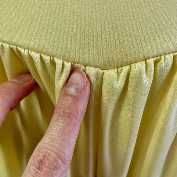 70s Yellow Maxi Dress with Lace - Picture 13 of 15